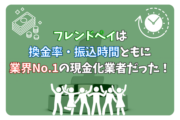 フレンドペイは換金率・振込時間ともに業界No.1の現金化業者だった！