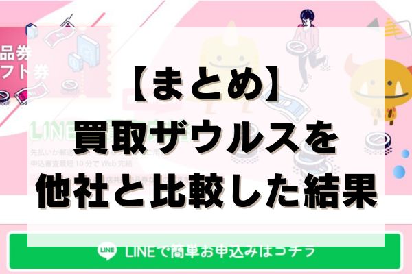 【まとめ】買取ザウルスを他社と比較した結果